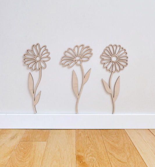 Set decorativo de flores de madera TIPO 1