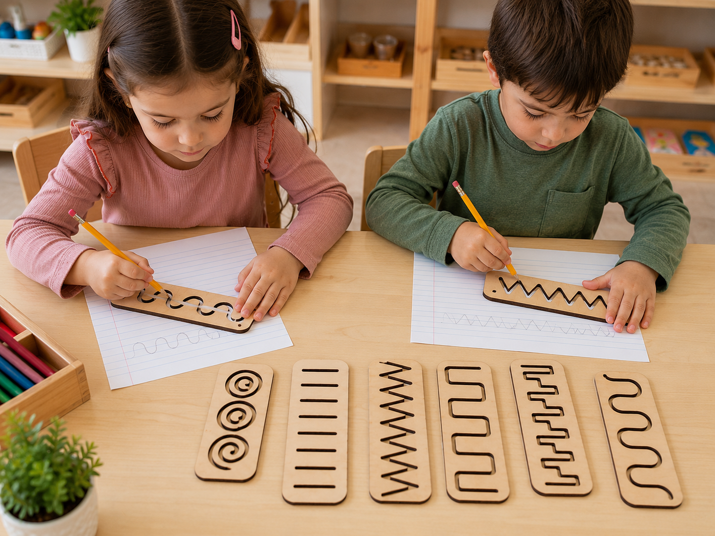 Plantillas Montessori de Preescritura – Set de 8 Piezas
