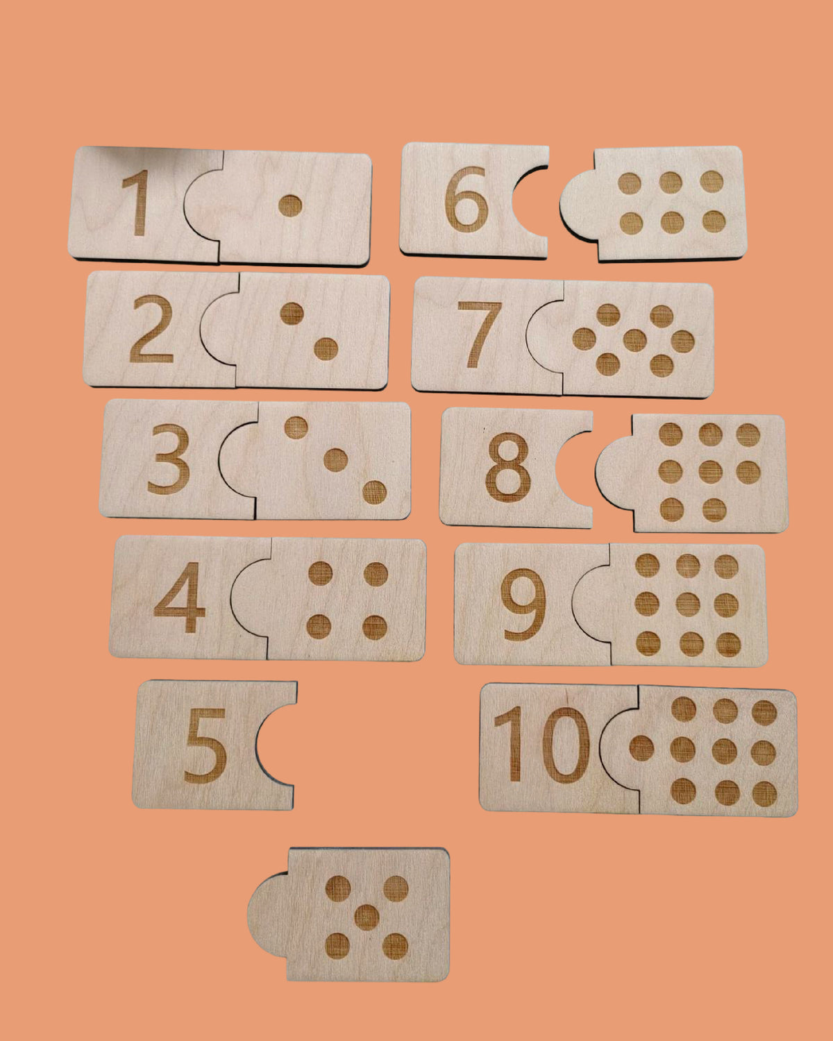 Juego estilo Montessori de Números de Madera (1 al 10)