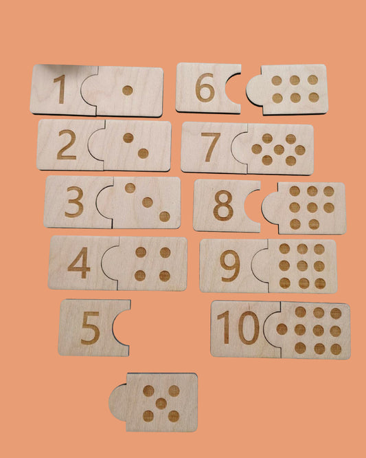 Juego estilo Montessori de Números de Madera (1 al 10)
